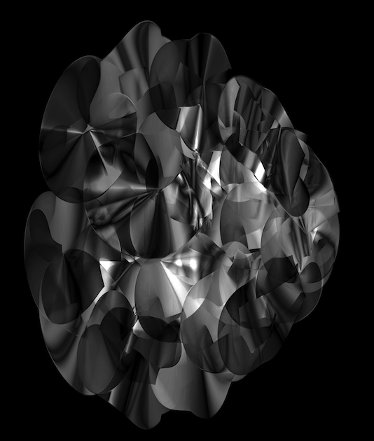 Abstract monolithic structure in mist